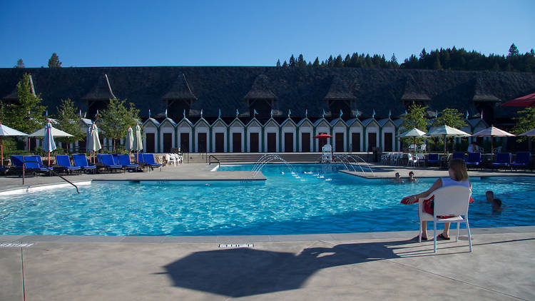 The pool at Francis Ford Coppola Winery