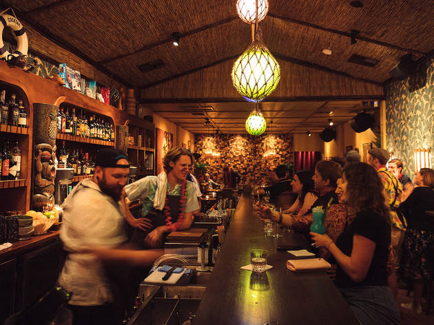 Interior at Jacoby's Tiki Bar