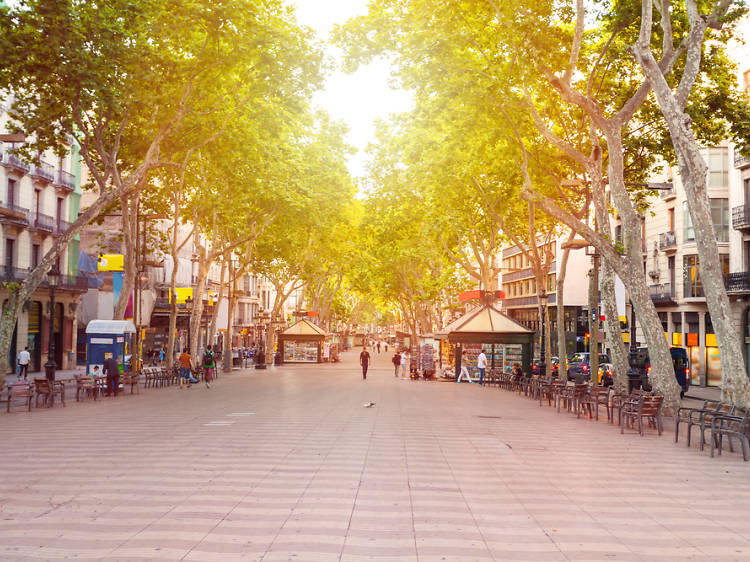 Explore the city’s most famous street, La Rambla