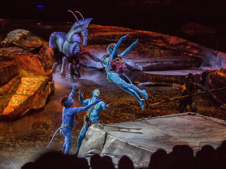 A promo still from Cirque du Soleil's production, Toruk: The First Flight