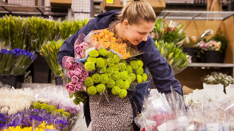 Florist Hannah Coomber at the Flower Markets