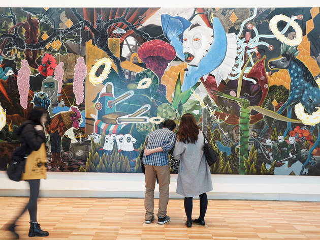Passion and Procession Art of the Philippines 2017 Art Gallery of NSW installation view 01 feat Rodel Tapaya 2015-2016 Do you have a rooster Pedro image courtesy AGNSW photographer credit Mim Stirling Passion and Procession Art of the Philippines 2017 Art Gallery of NSW installation view 01 feat Rodel Tapaya 2015-2016 Do you have a rooster Pedro image courtesy AGNSW photographer credit Mim Stirling