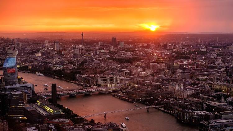 Sunset from The Shard, for use in Corona Aboveground campaign 2017, Creative Solutions