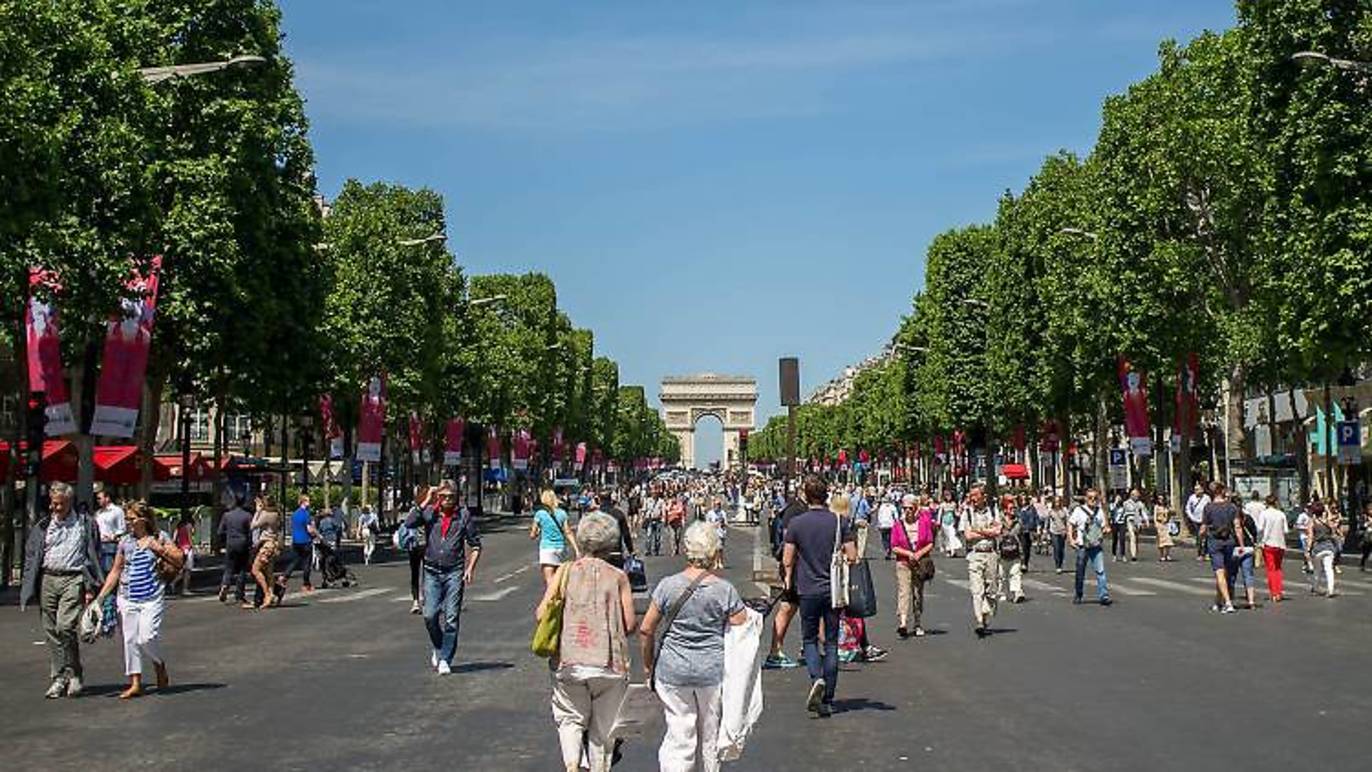 Paris sin autos - Champs Elysees Peatonal