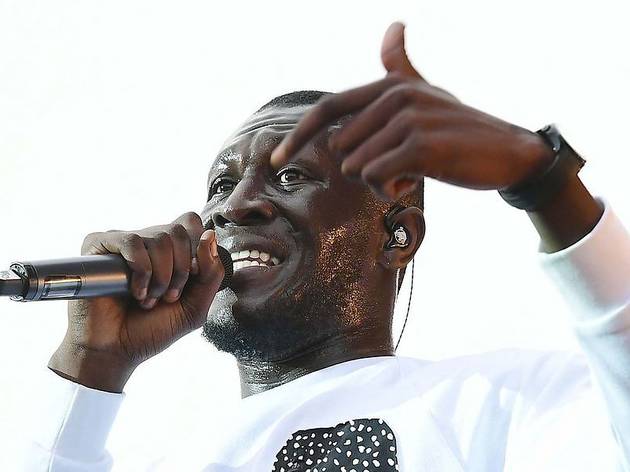 Stormzy performing at the V Festival in Hylands Park, Chelmsford. Photo: Ian West. Copyright: PA Wire/PA Images.
