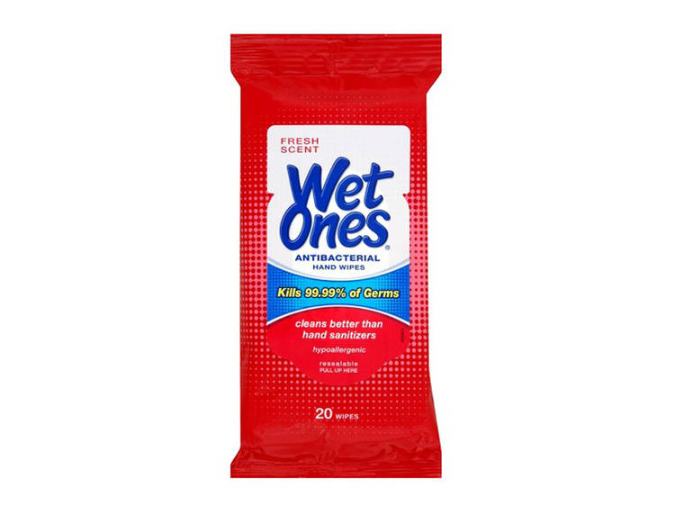 Travel-sized hand wipes