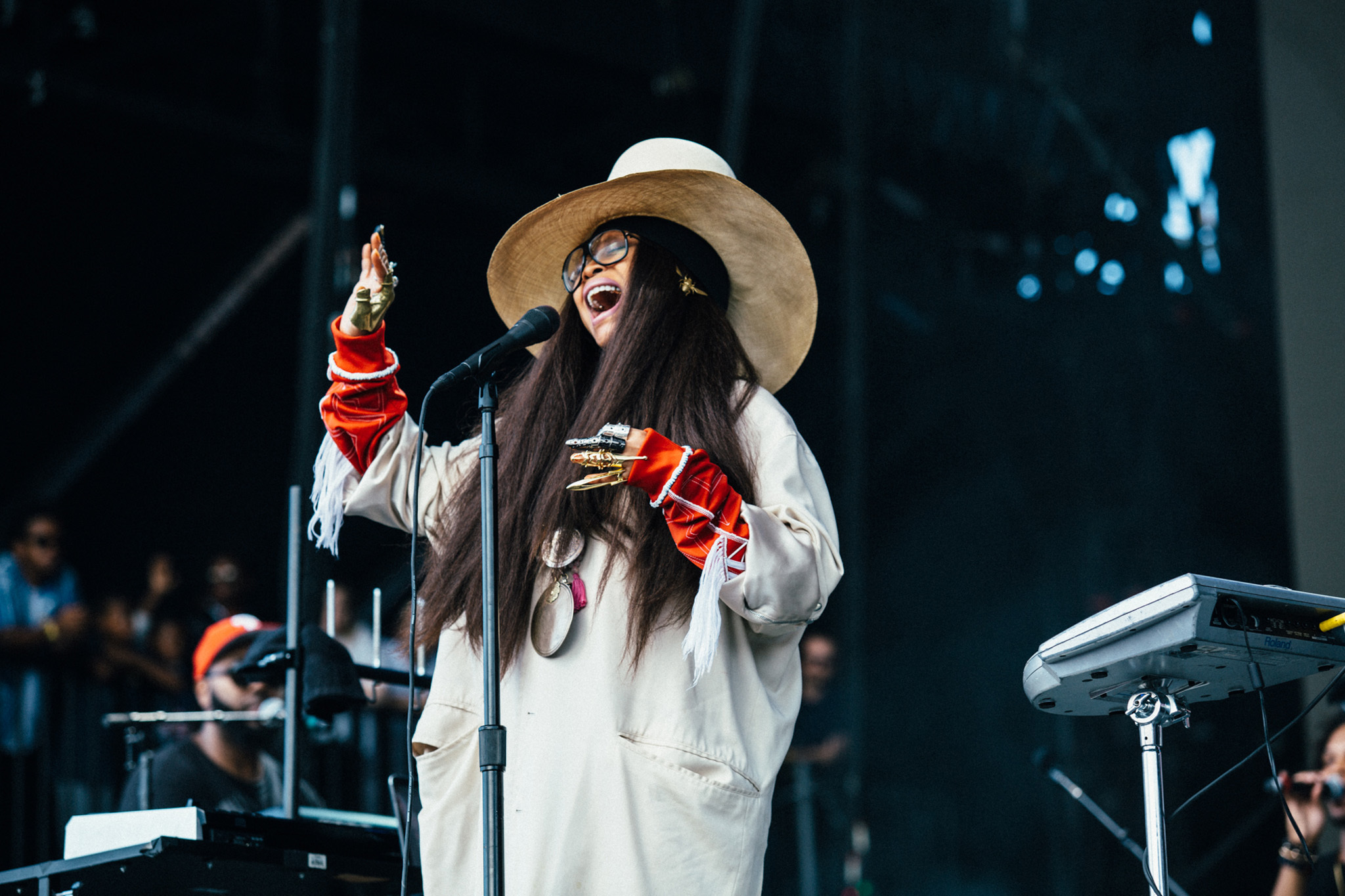 Yasiin Bey and Damon Albarn of Gorillaz perform on stage at All