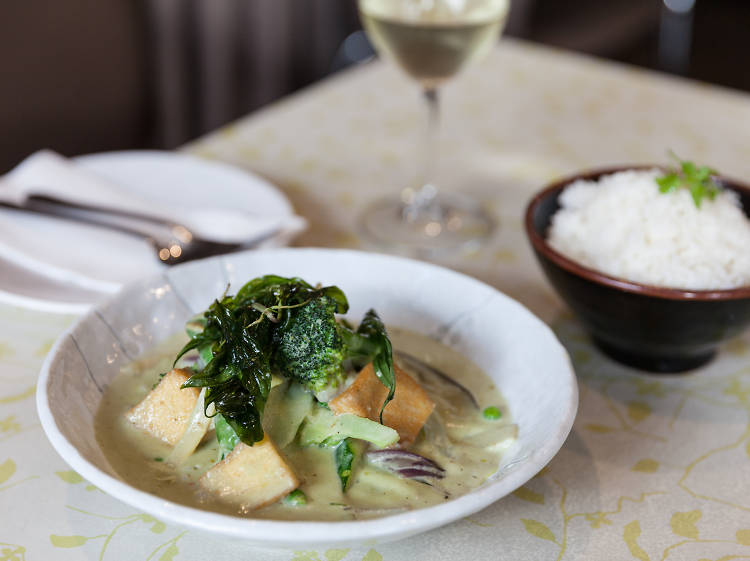 Vegetable and tofu green curry at Lemongrass Thai Bistro, $11