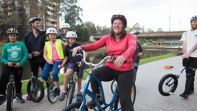 Woman on a bike