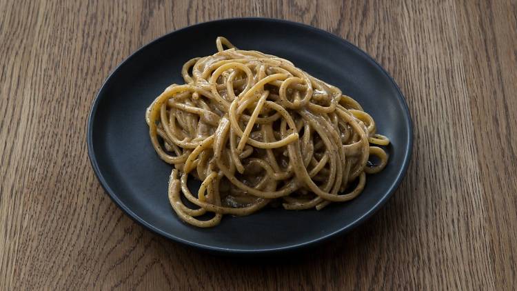 Bucantini alla cacio e pepe at Bar Liberty, $18