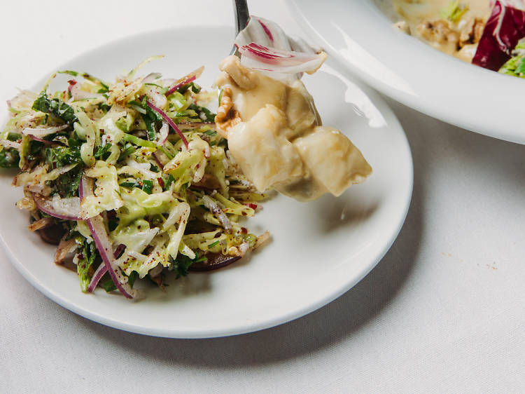 Shaved cabbage, lemon, mint and parmesan at Bellota, $10