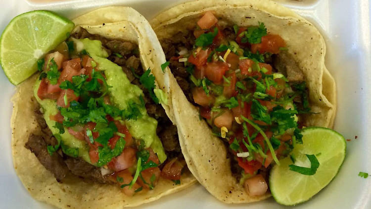 Carne asada tacos at Chile Verde Express Mexican Grill 