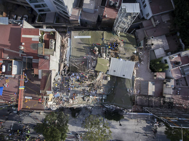 Sismo en la CDMX, vista aérea Sismo en la CDMX, vista aérea