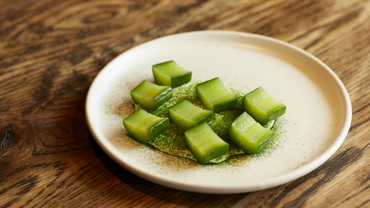 Soured cucumbers, dill and feta at Embla, $8