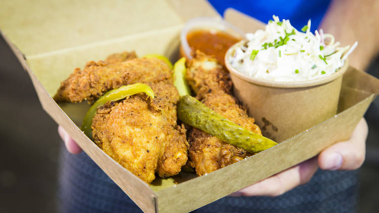 Fried chicken meal at Thirsty Bird, $14