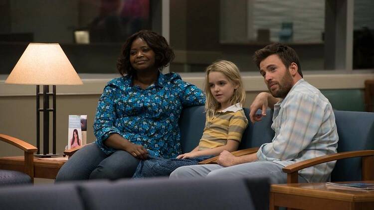Octavia Spencer as Roberta, Mckenna Grace as Mary and Chris Evans as Frank in Gifted, directed by Marc Webb.&#13;Photo: Wilson Webb.&#13;Copyright: Twentieth Century Fox Film Corporation. All Rights Reserved.