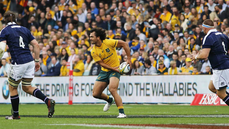 Karmichael Hunt playing for the Wallabies