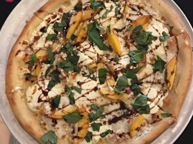Peach balsamic pizza at Moss Café Peach balsamic pizza at Moss Café