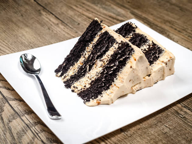 Chocolate Butterfinger cake at the Cake Pusher Chocolate Butterfinger cake at the Cake Pusher