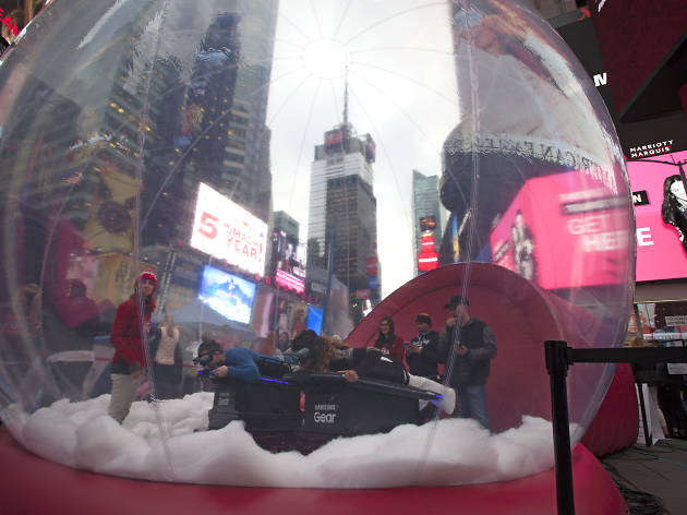 A one-day Winter Olympics festival popped up in Times Square today A one-day Winter Olympics festival popped up in Times Square today