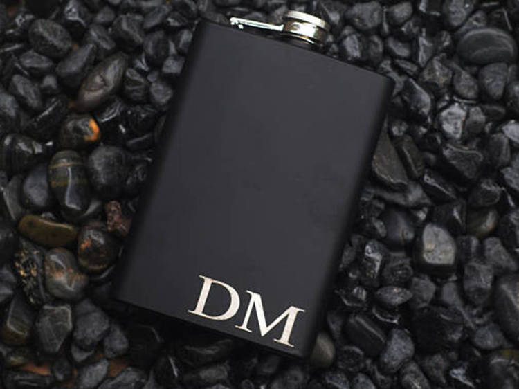 For the party animal: Yours Personalized engraved hip flask