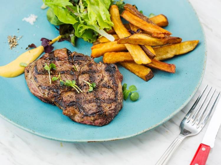 Feather and Bone steak and fries