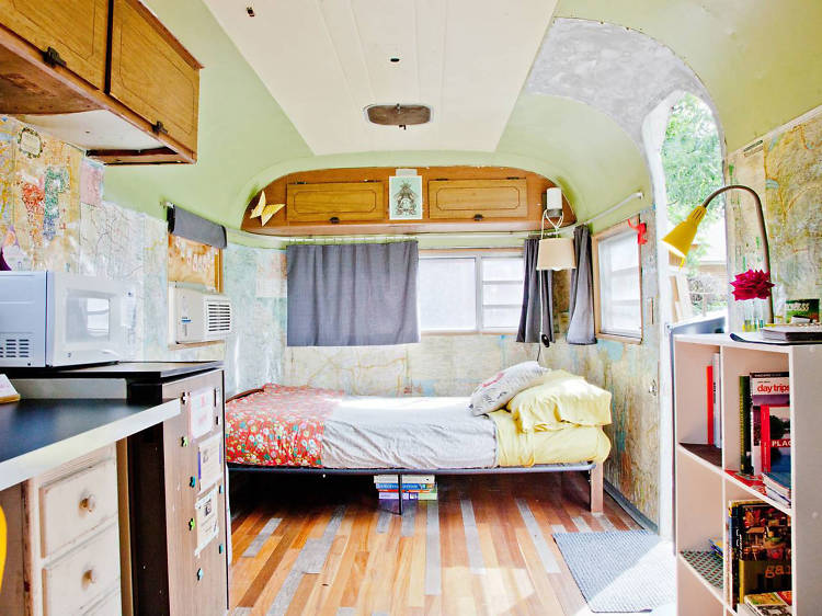 The vintage airstream in East Austin