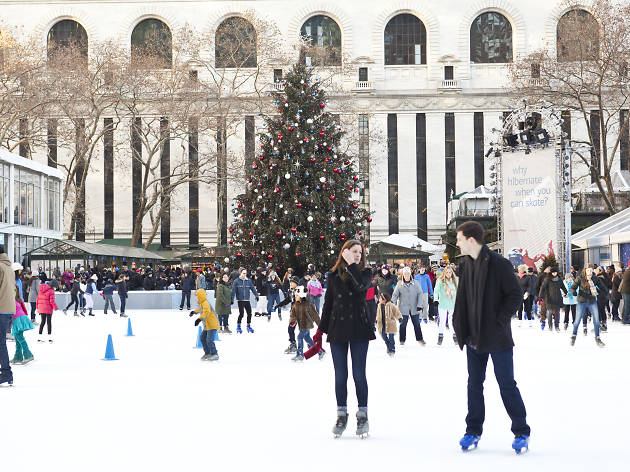 Ice skating at Bank of America Winter Village at Bryant Park Ice skating at Bank of America Winter Village at Bryant Park