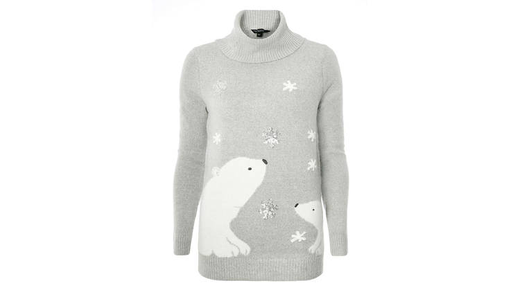 Women’s grey polar bear rollneck by Dorothy Perkins, £21