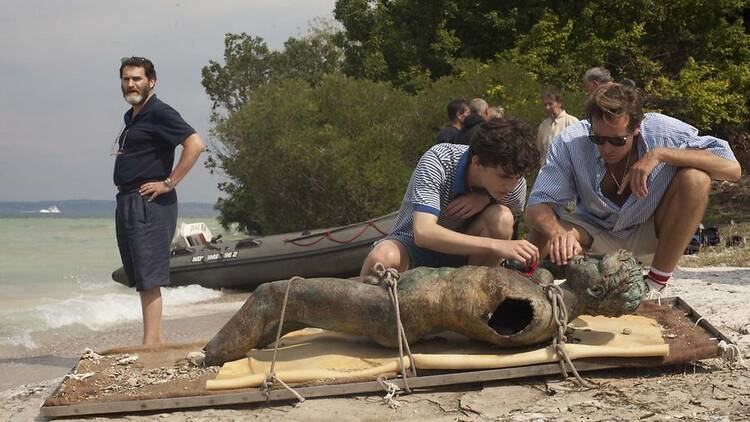 Michael Stuhlbarg as Mr Perlman, Timothee Chalamet as Elio and Armie Hammer as Oliver in Call Me By Your Name, directed by Luca Guadagnino.&#13;Copyright: Sony Pictures Classics. All Rights Reserved.