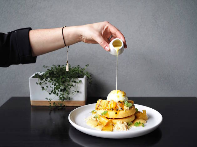 Piña Colada hotcakes at Dawson Piña Colada hotcakes at Dawson