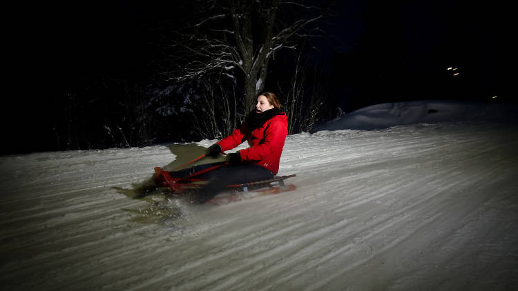 A rollercoaster for big kids in Norway: Korketrekkeren toboggan run, Oslo, Norway