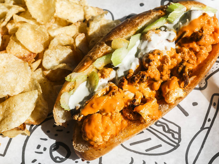 Buffalo cauliflower sandwich at the Ruin Daily