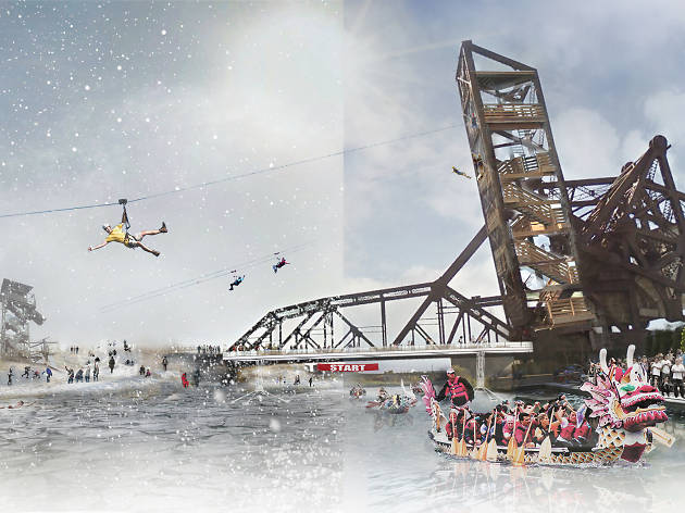 Riverwalk zip line Riverwalk zip line rendering