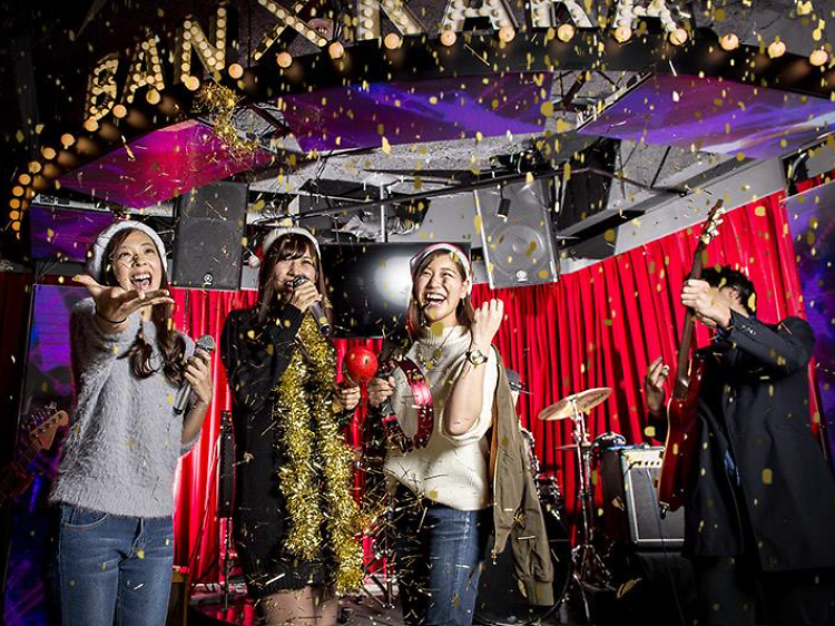 People sing and dance at the Tokyo-style karaoke bar in the downtown EDC  area during the final …