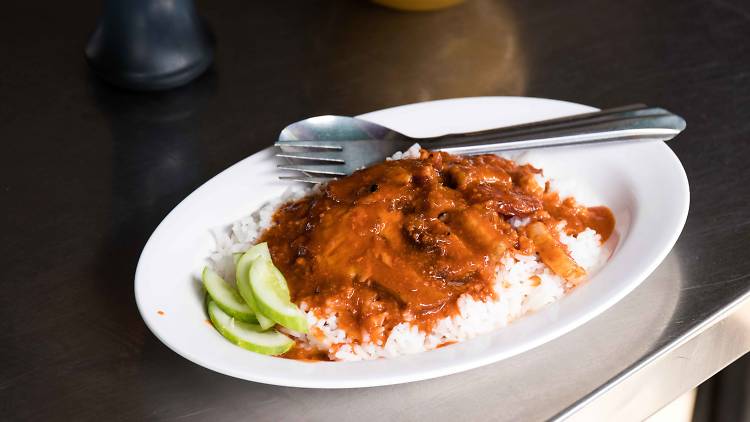 BBQ pork with rice at Sunee Khao Moo Daeng