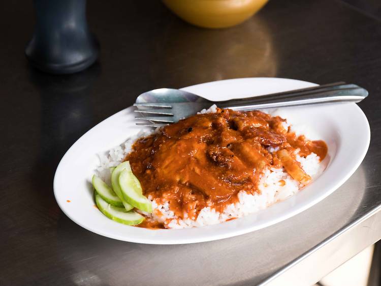 BBQ pork with rice at Sunee Khao Moo Daeng