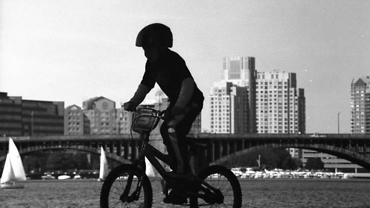 Bike rider in Boston