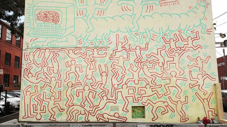 at Keith Haring Mural Melbourne