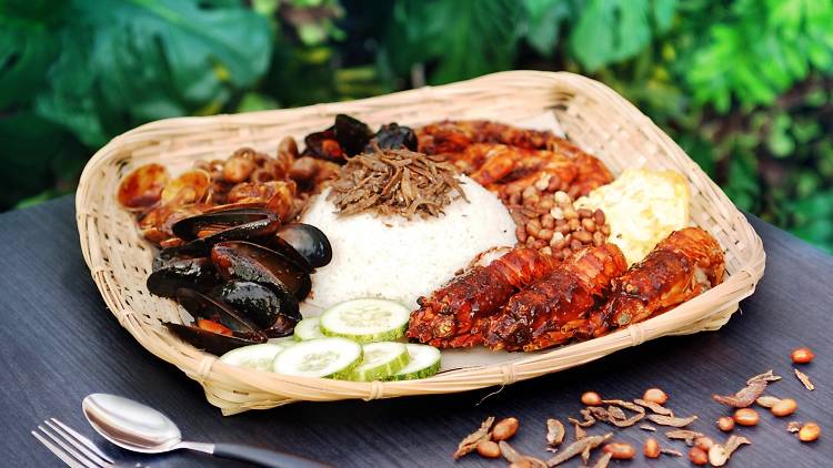 Mr Wholly's seafood nasi lemak 