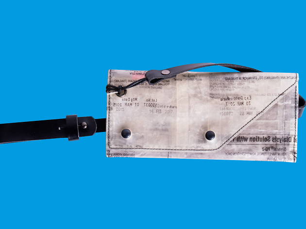 Wallet made of repurposed peritoneal dialysis bag, Scrap Shop, Objects of Design Store, gift guide Wallet made of repurposed peritoneal dialysis bag, Scrap Shop, Objects of Design Store, gift guide