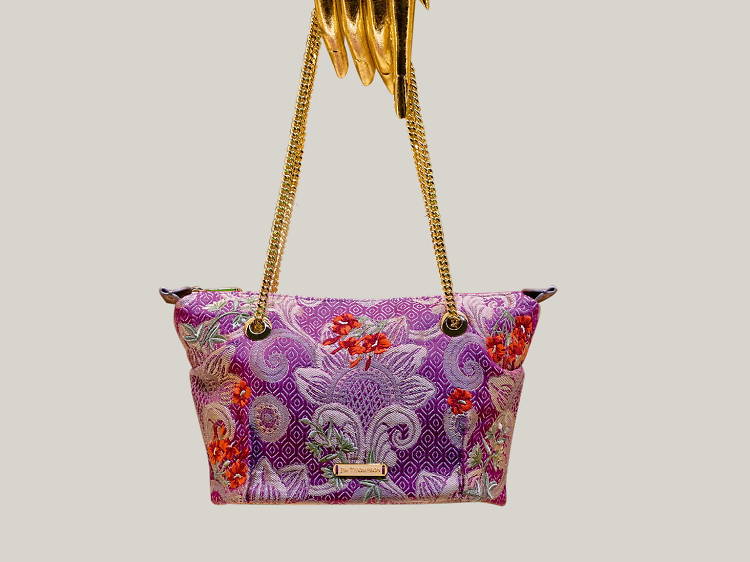 Mini Grajaat embroidered silk hand bag from Jim Thompson