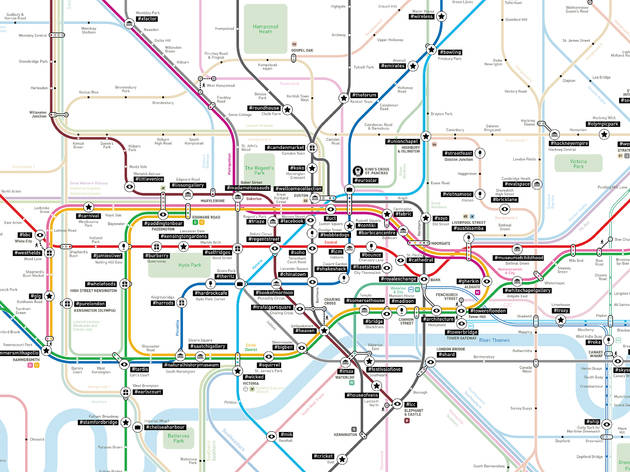 map of london attractions with tube stations 24 Awesome Alternative London Tube Maps map of london attractions with tube stations