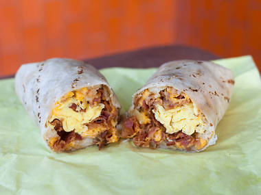 Breakfast burrito at Lucky Boy
