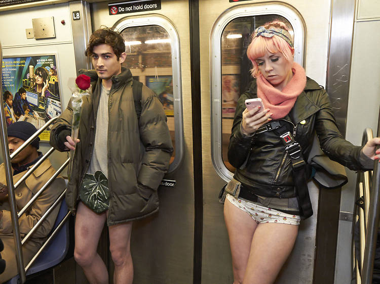 New Yorkers Take Pants Off, Ride Subway 