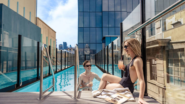 Have a dip in the Adelphi Hotel rooftop pool