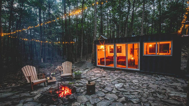 The container cabin in the Catskills in Saugerties, NY