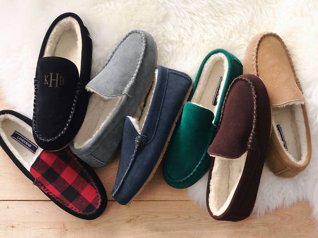 Lands’ End Monogrammed Suede Moc Slippers Lands’ End Monogrammed Suede Moc Slippers