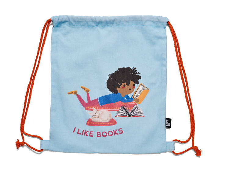 'I Like Books' Kids Drawstring Bag, $9.95