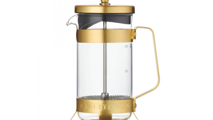 Barista & Co three-cup gold cafetiere